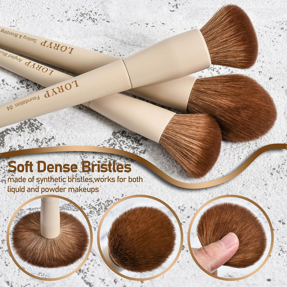 LORYP brush set laid out displaying labeled brushes for quick selection