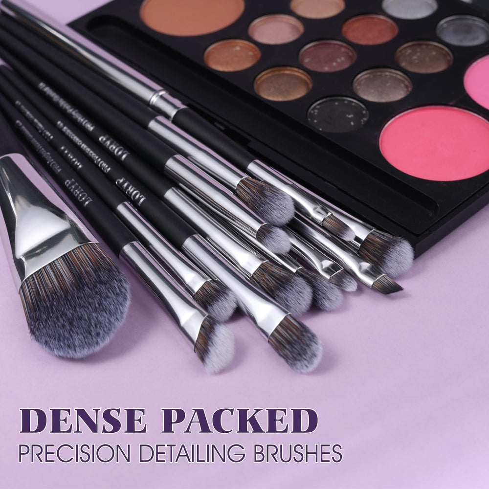 LORYP eye brushes in use applying shadow for precise blending