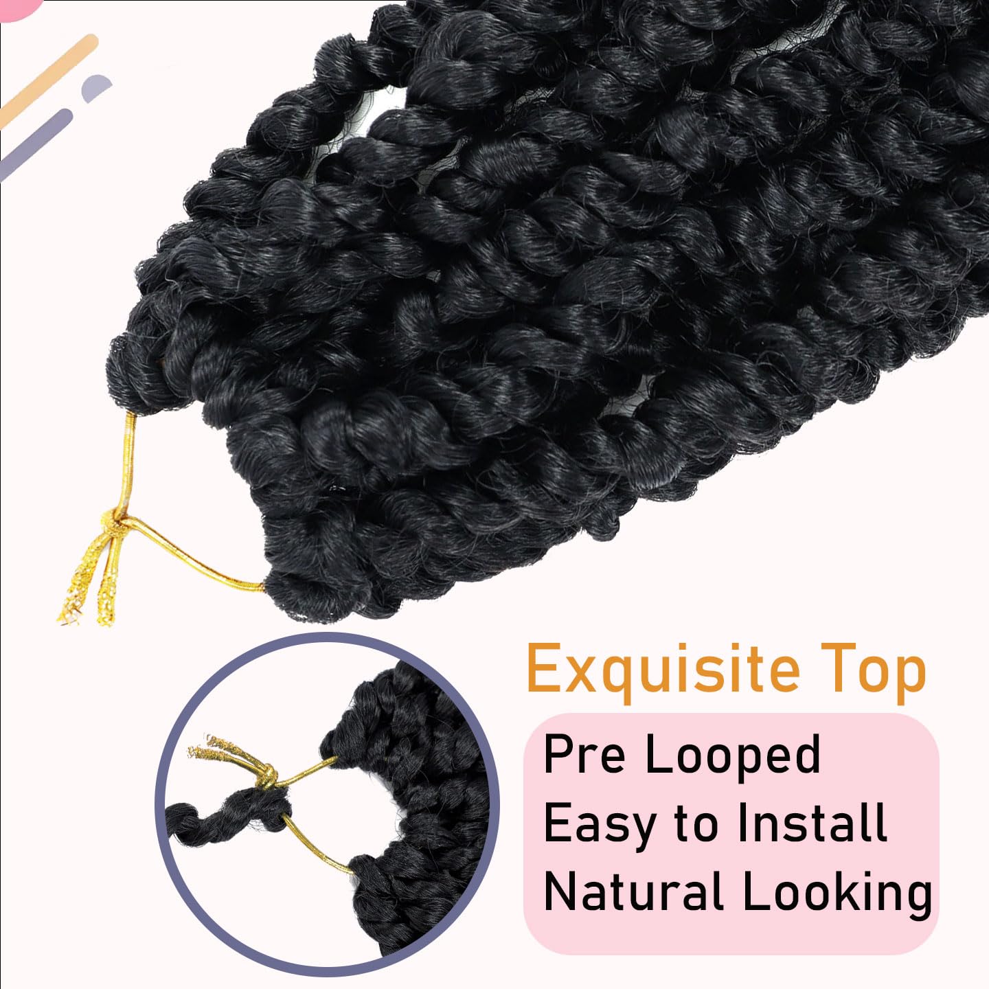 LOSMOEER in-use crochet installation demonstrating quick, beginner-friendly setup