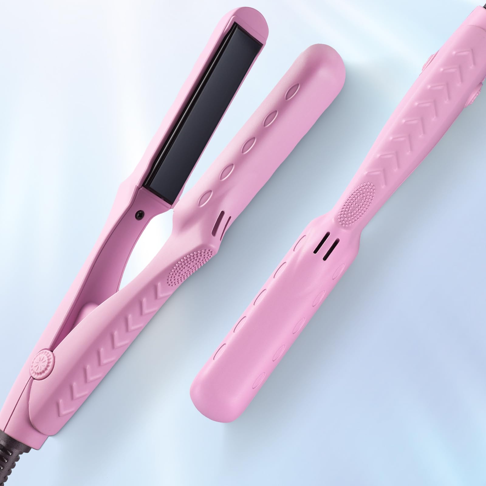lovani flat iron LED indicator lit showing ready-to-use high heat