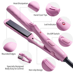 lovani flat iron styling bangs precisely for polished short-hair finish