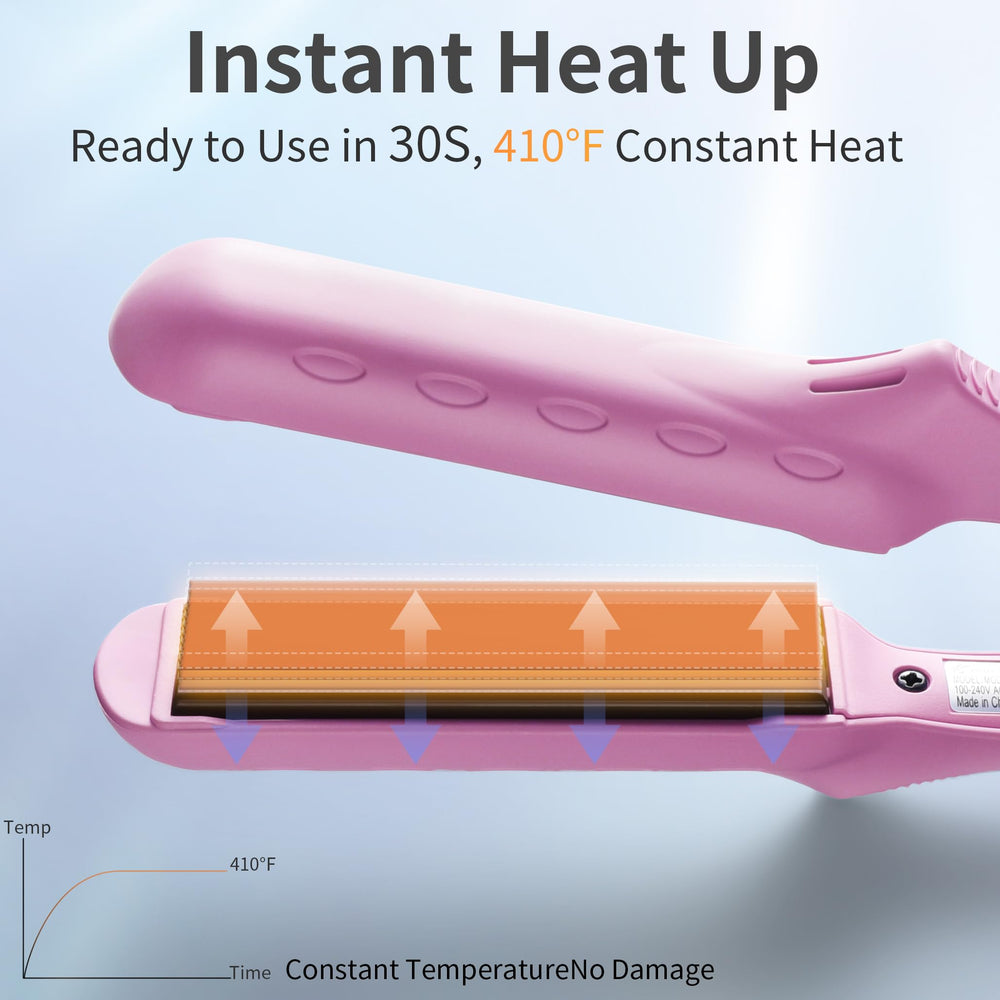 lovani mini flat iron in hand showing scale and easy grip for travel