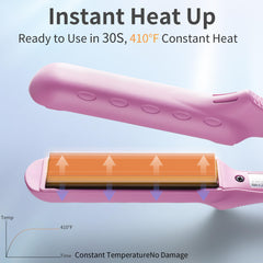 lovani mini flat iron in hand showing scale and easy grip for travel