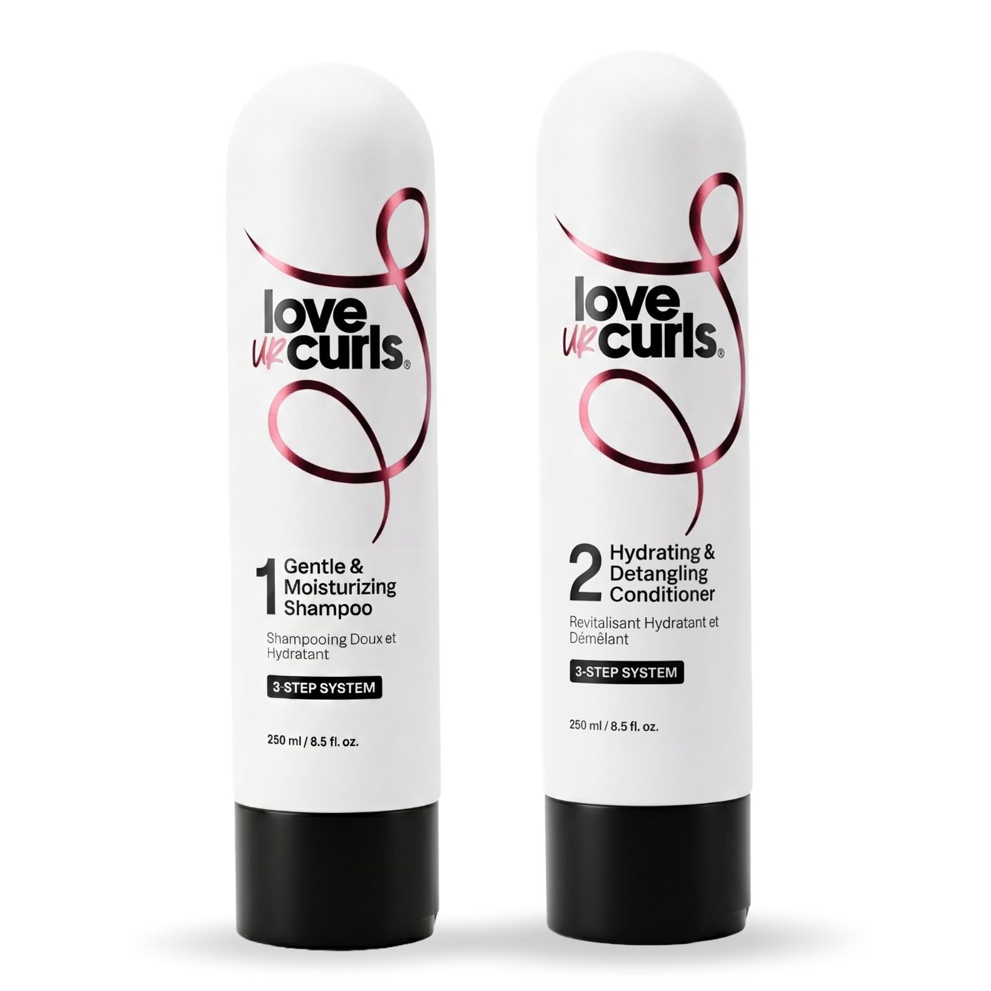 Love Ur Curls front packaging set shows bottles and benefits