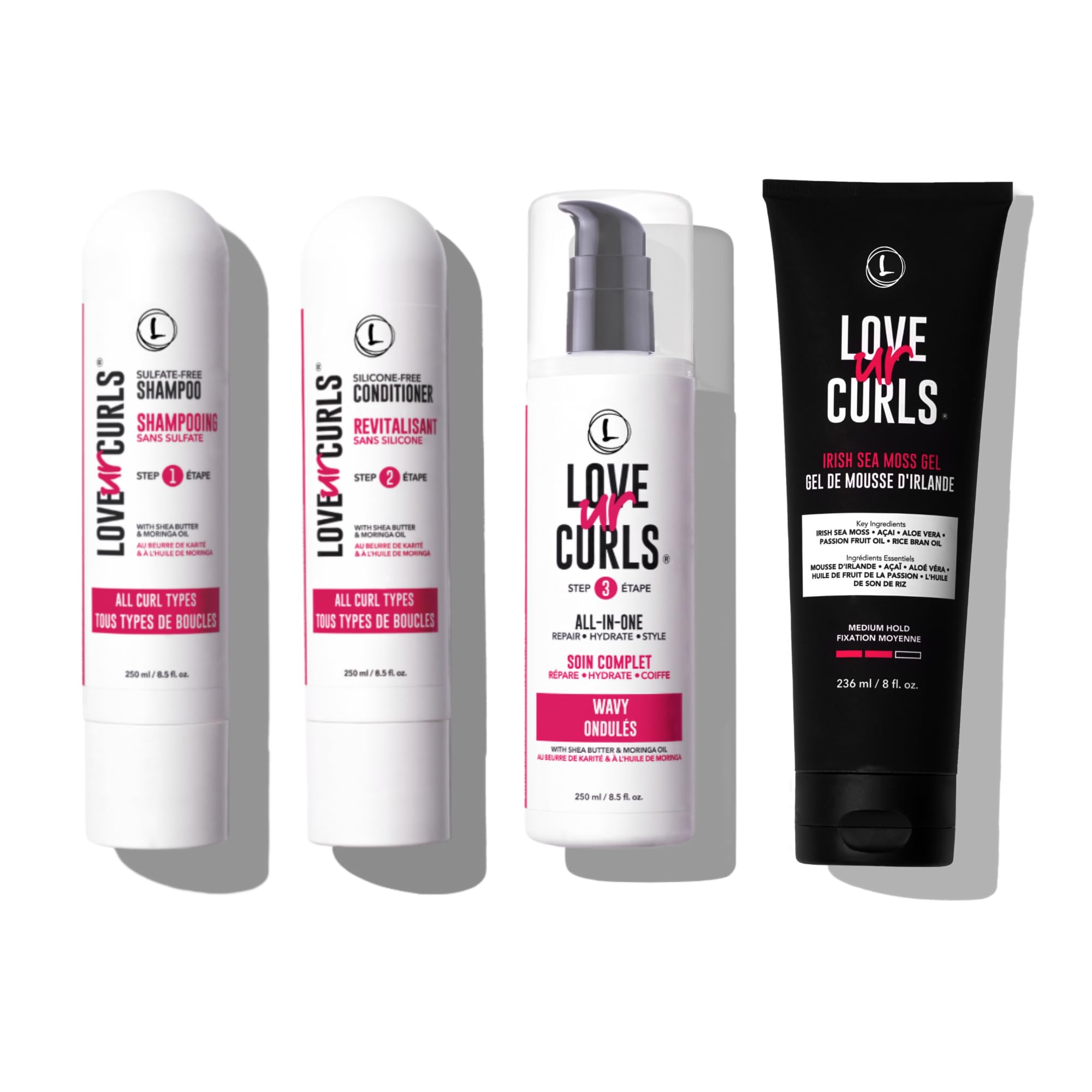 Love Ur Curls front packaging showing complete curl kit and benefits