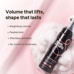 Love Ur Curls mousse foam dispensed from pump ready to style hair