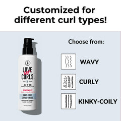Love Ur Curls cream on palm illustrating easy application and quick absorption