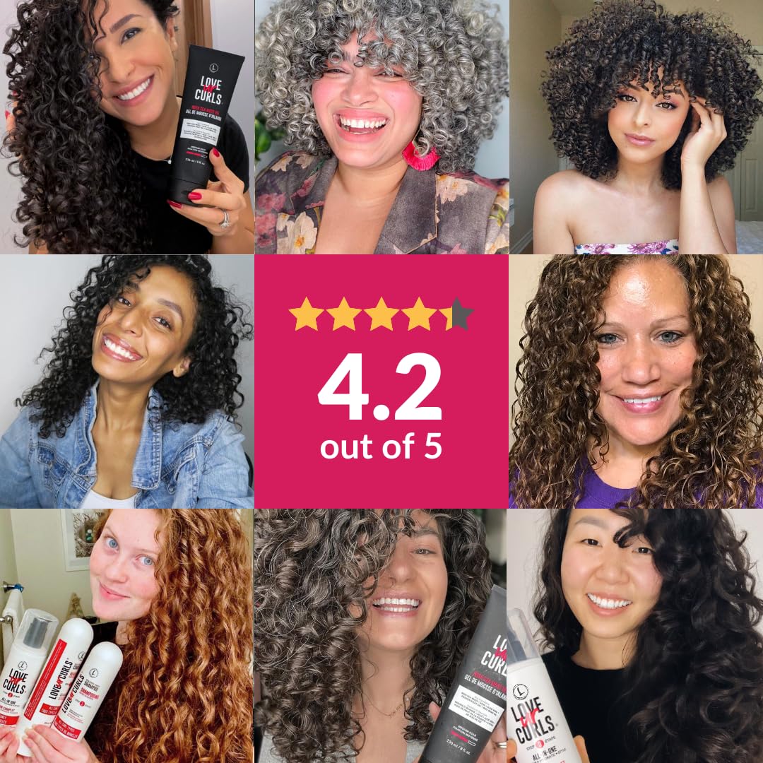 Love Ur Curls styler bottle label detail highlighting curl-specific formula