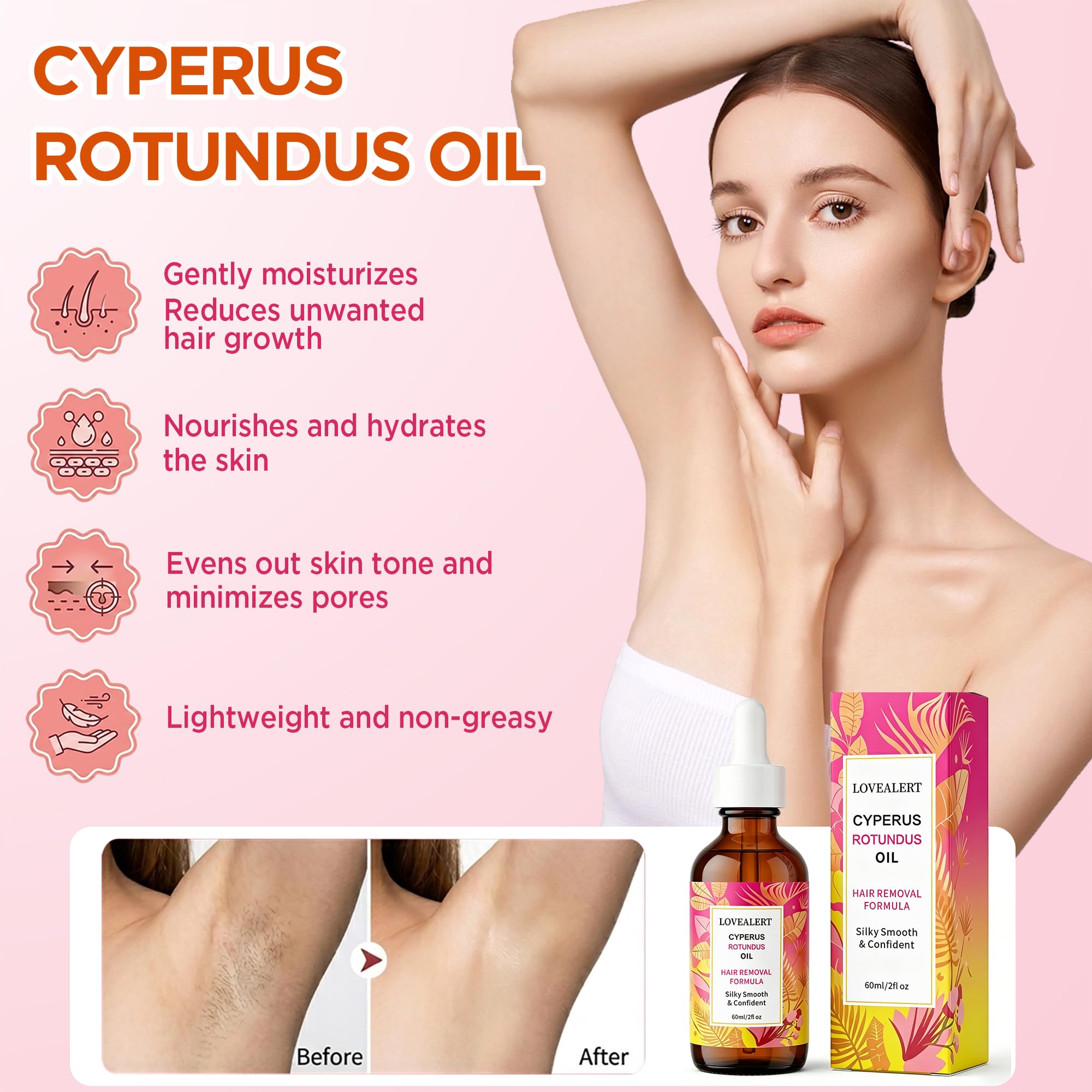 LOVEALERT applied to underarm area calming irritation and moisturizing skin