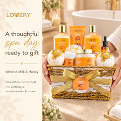 LOVERY bath salts in bowl with spoon — soothing soak and mineral relaxation