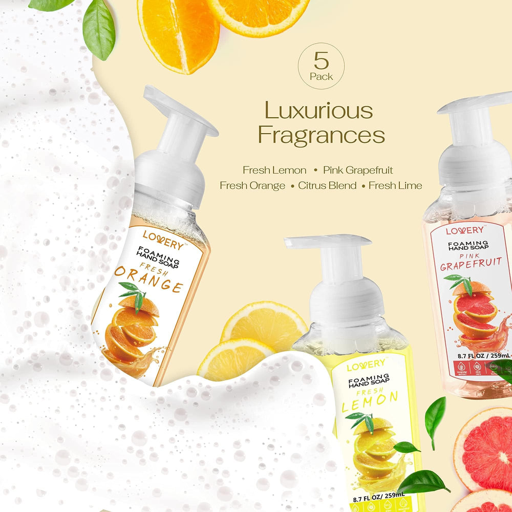 Lovery five bottles lined on shelf showing variety and gift-ready value