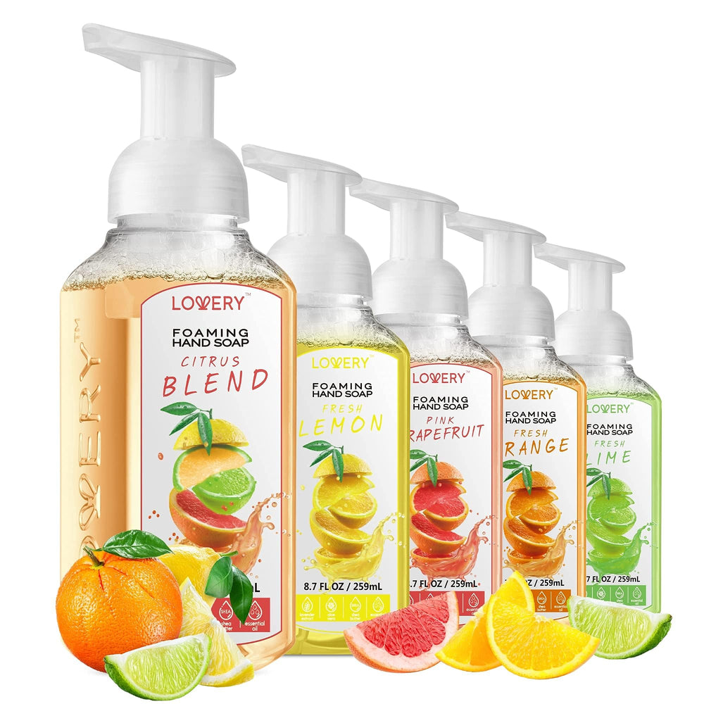 Lovery bottle on kitchen sink in use for fresh-scented hand washing benefit