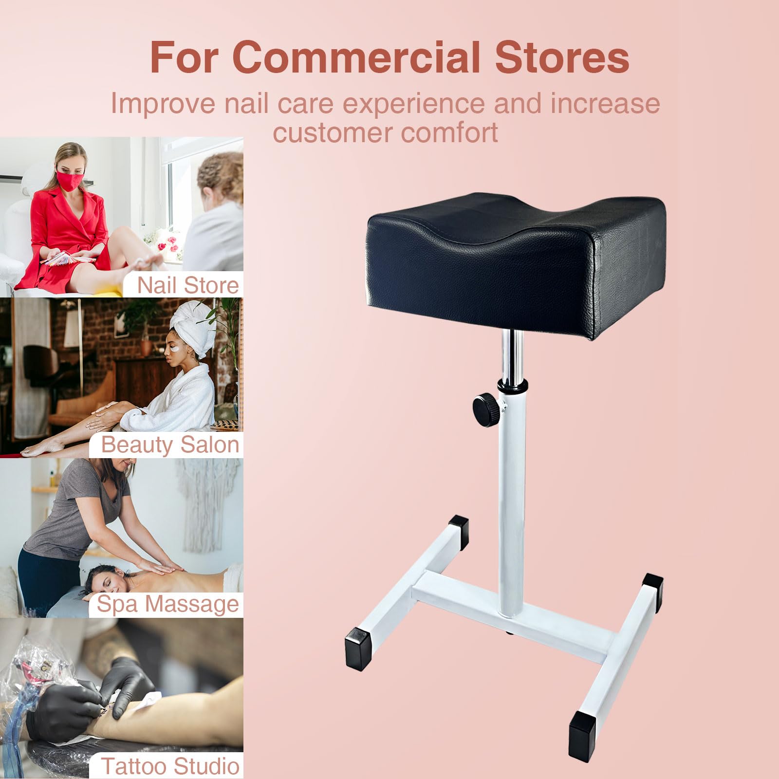 LOVEVLOGY footrest in salon use improving technician ergonomics and speed