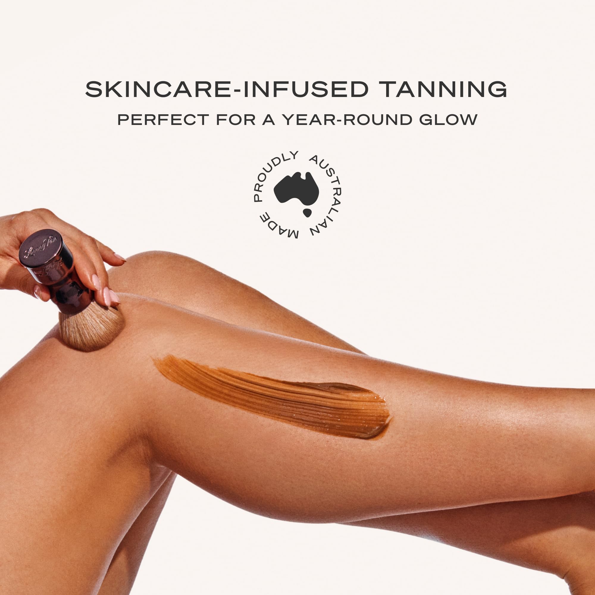 Loving Tan being applied with a mitt to demonstrate streak-free blending and even coverage