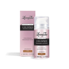 Loving Tan front packaging showing bottle and shade for quick identification and confidence