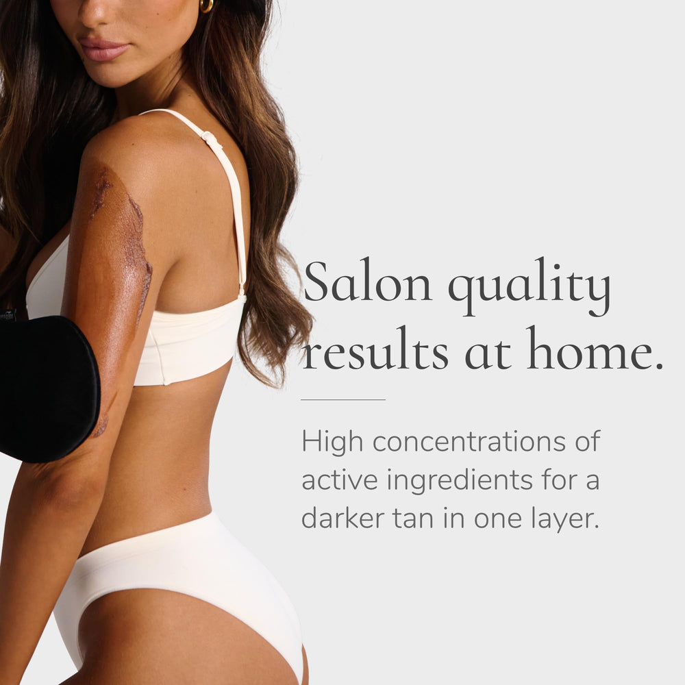 Person wearing summer outfit with Loving Tan bronze, showing natural glow