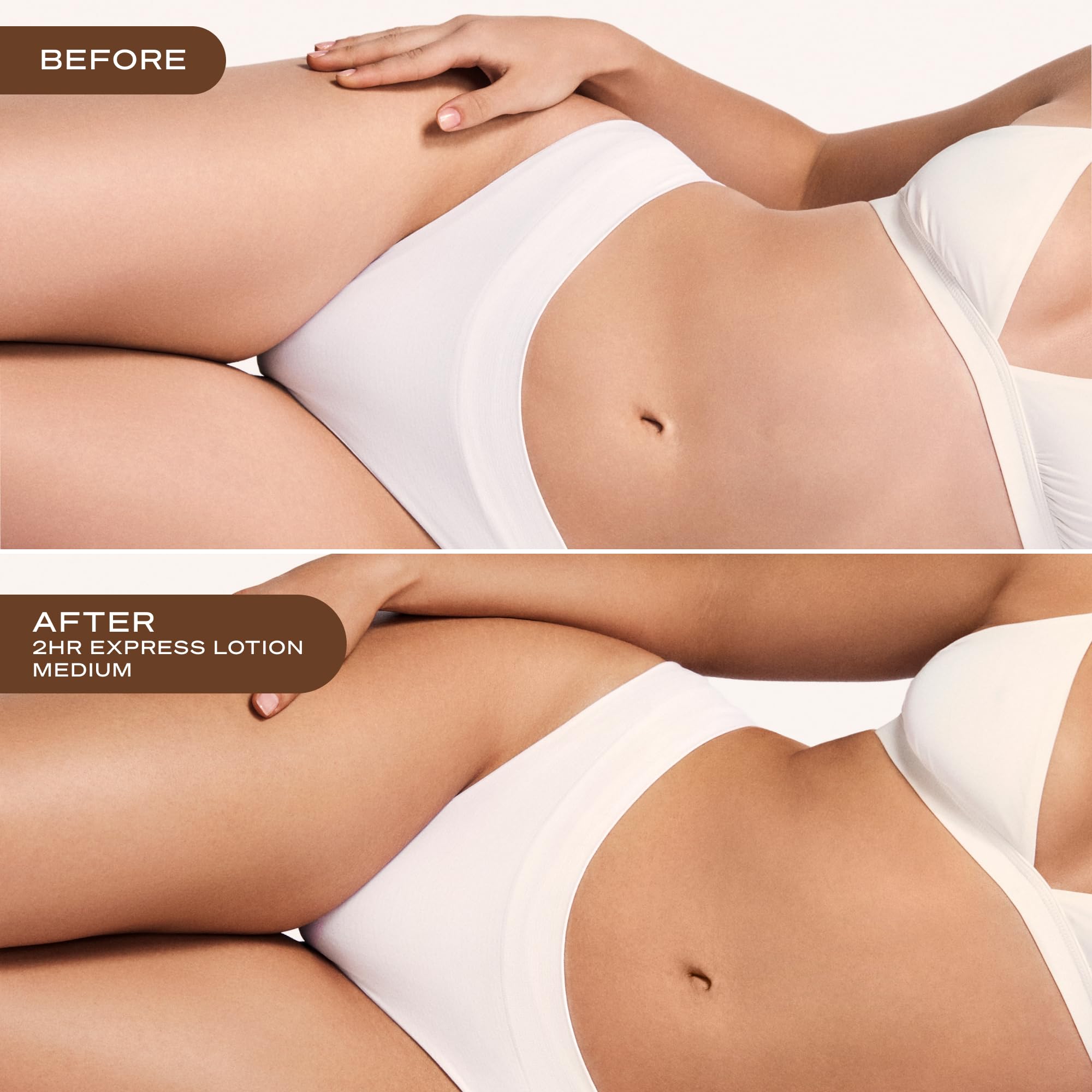 Loving Tan lotion dispensing from pump, shows lightweight texture for easy spread