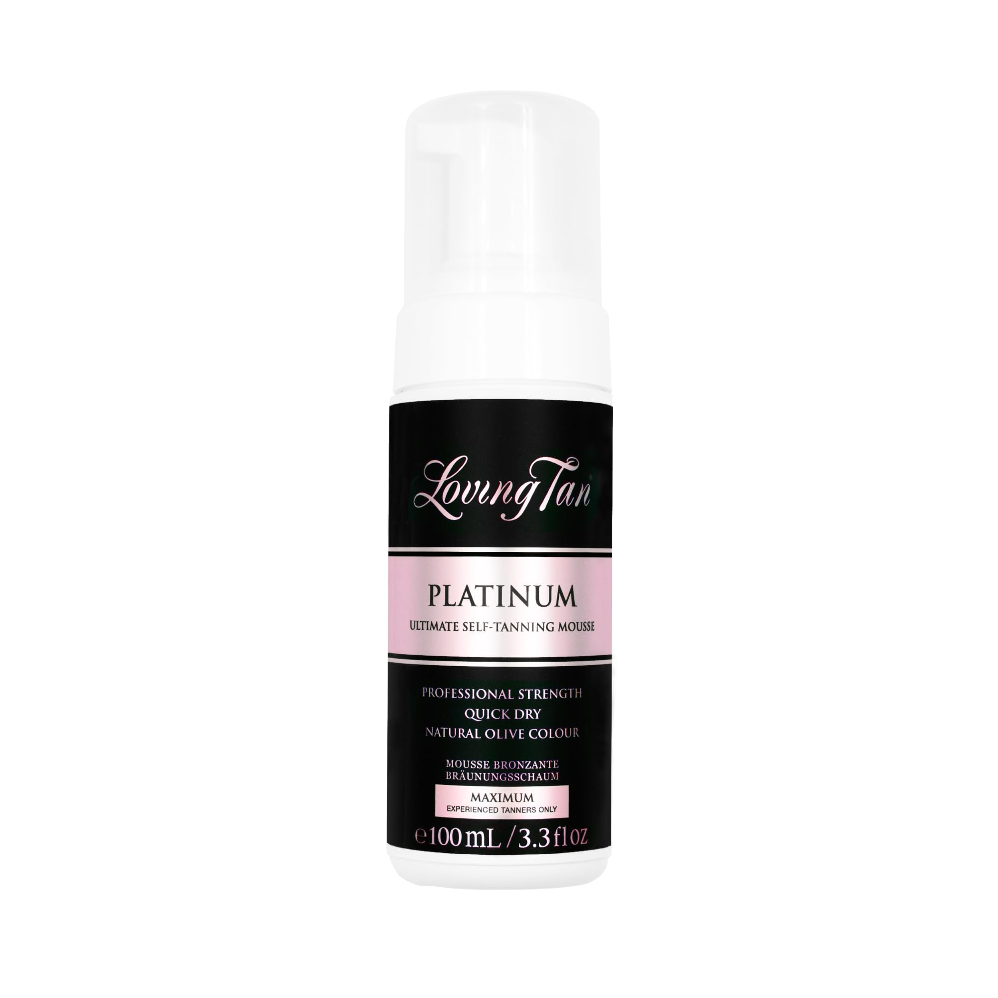 Loving Tan front packaging showing product and professional finish benefit