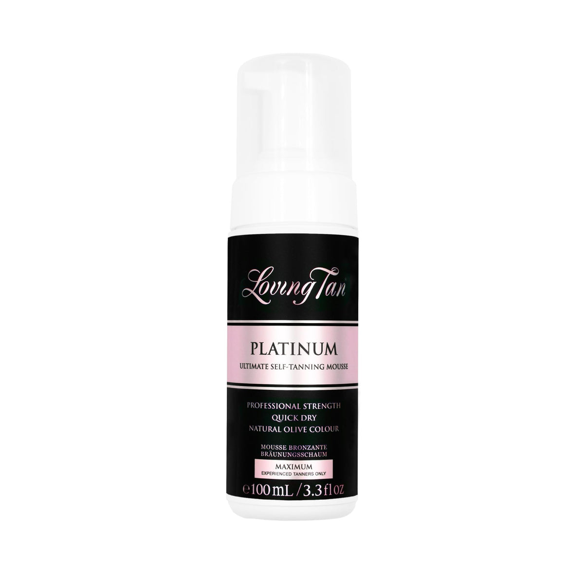 Loving Tan front packaging showing product and professional finish benefit
