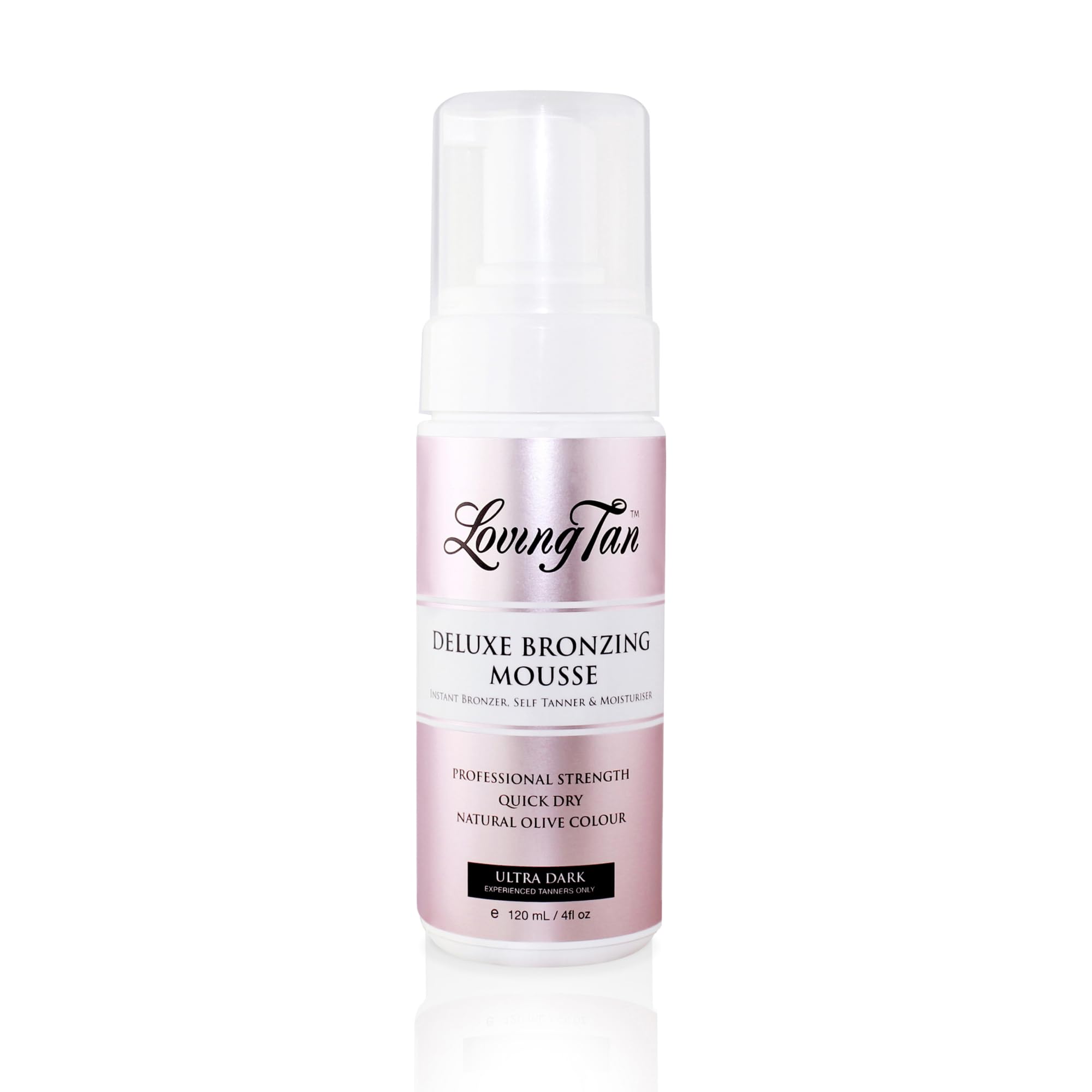 Loving Tan bottle front packaging showing product benefits and branding