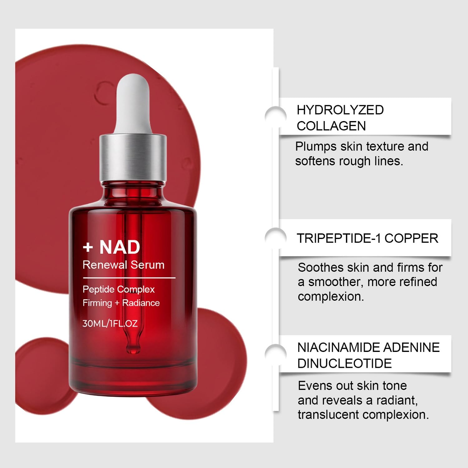 LOYOTICE serum texture close-up highlighting lightweight absorption benefit