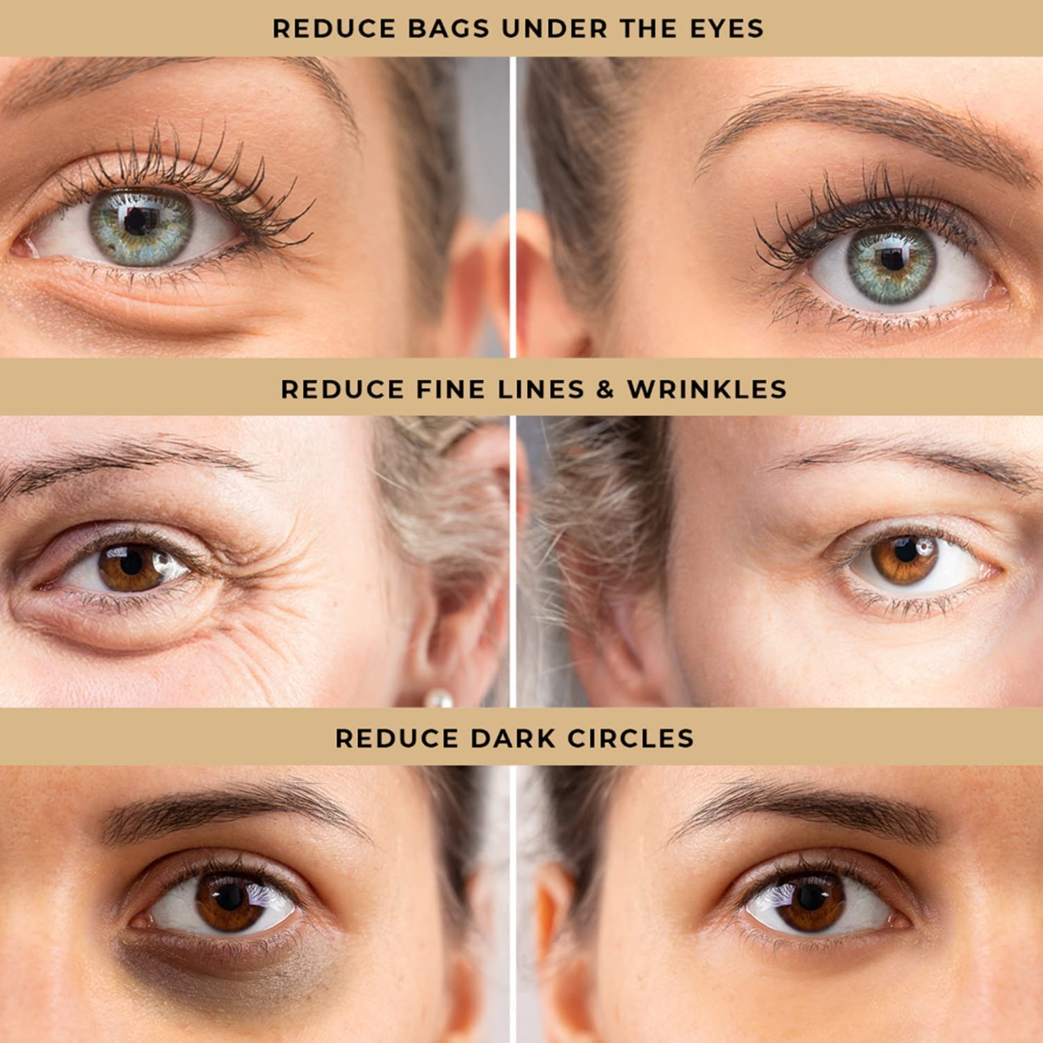 LPH LAB applying cream under eye demonstrating quick tightening effect