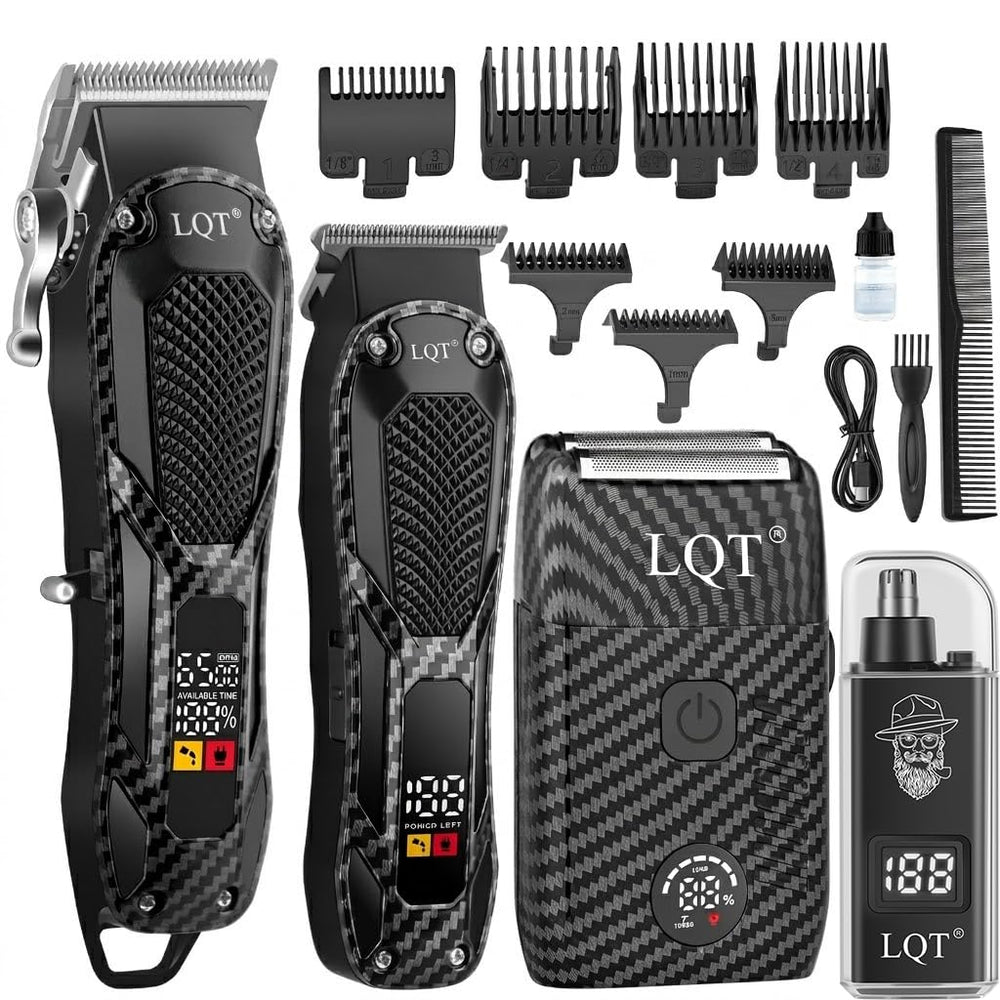 LQT clipper front view showing sleek metal body and professional look, boosting confidence