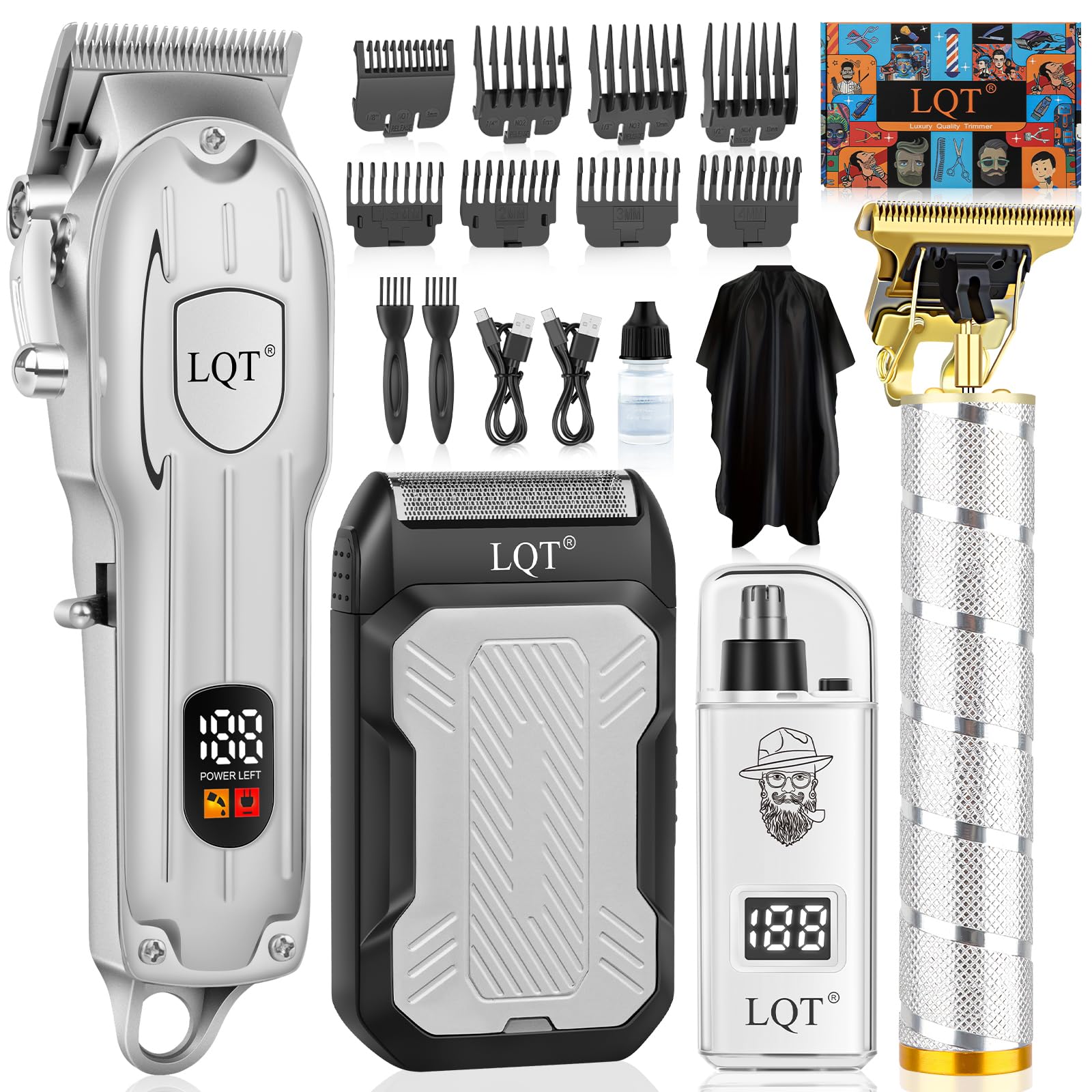 LQT full grooming kit front view showing all pieces and practical layout