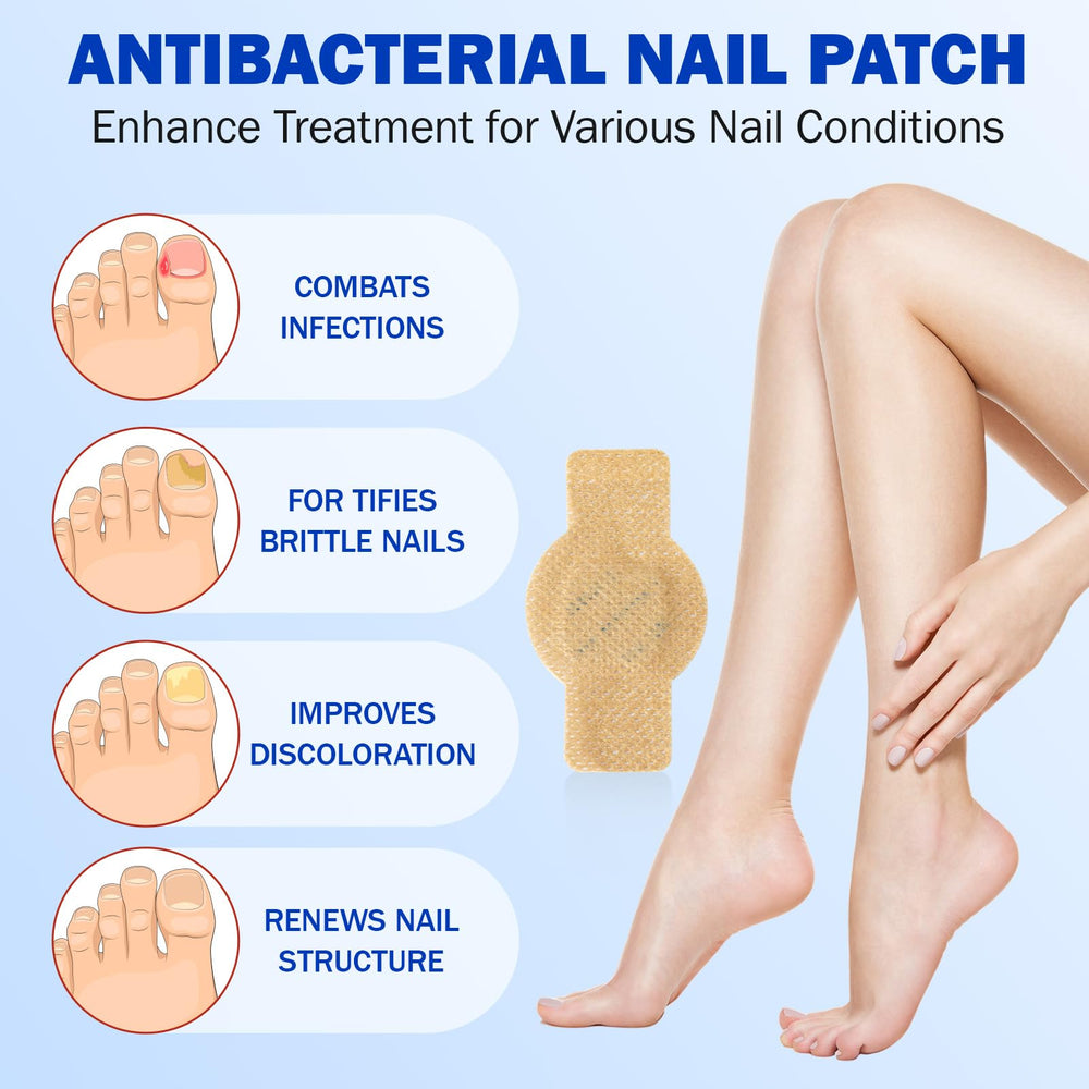 LTQXGT applying a patch to toenail for discreet daily conditioning