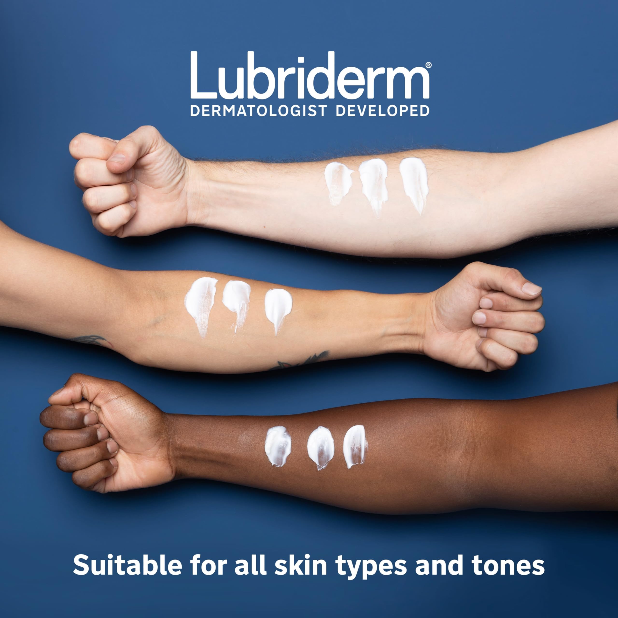Lubriderm bottle on bathroom counter showing everyday use convenience