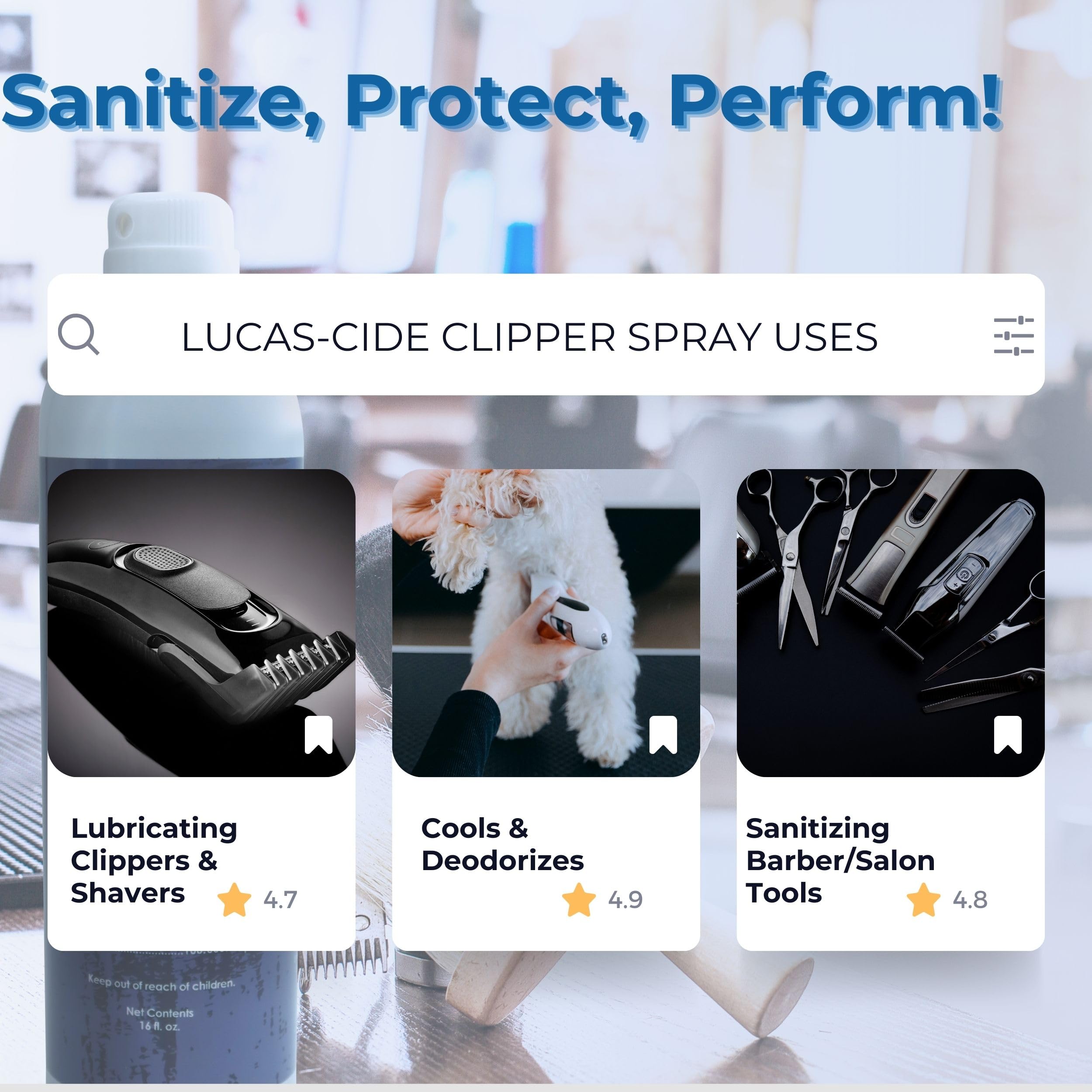LUCAS-CIDE on bathroom shelf illustrating home grooming readiness