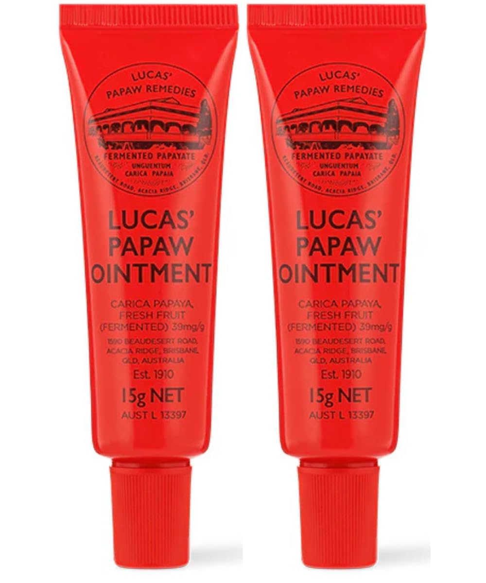 Lucas Papaw front packaging showing two 15g tubes for convenient carry