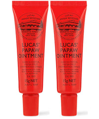 Lucas Papaw front packaging showing two 15g tubes for convenient carry