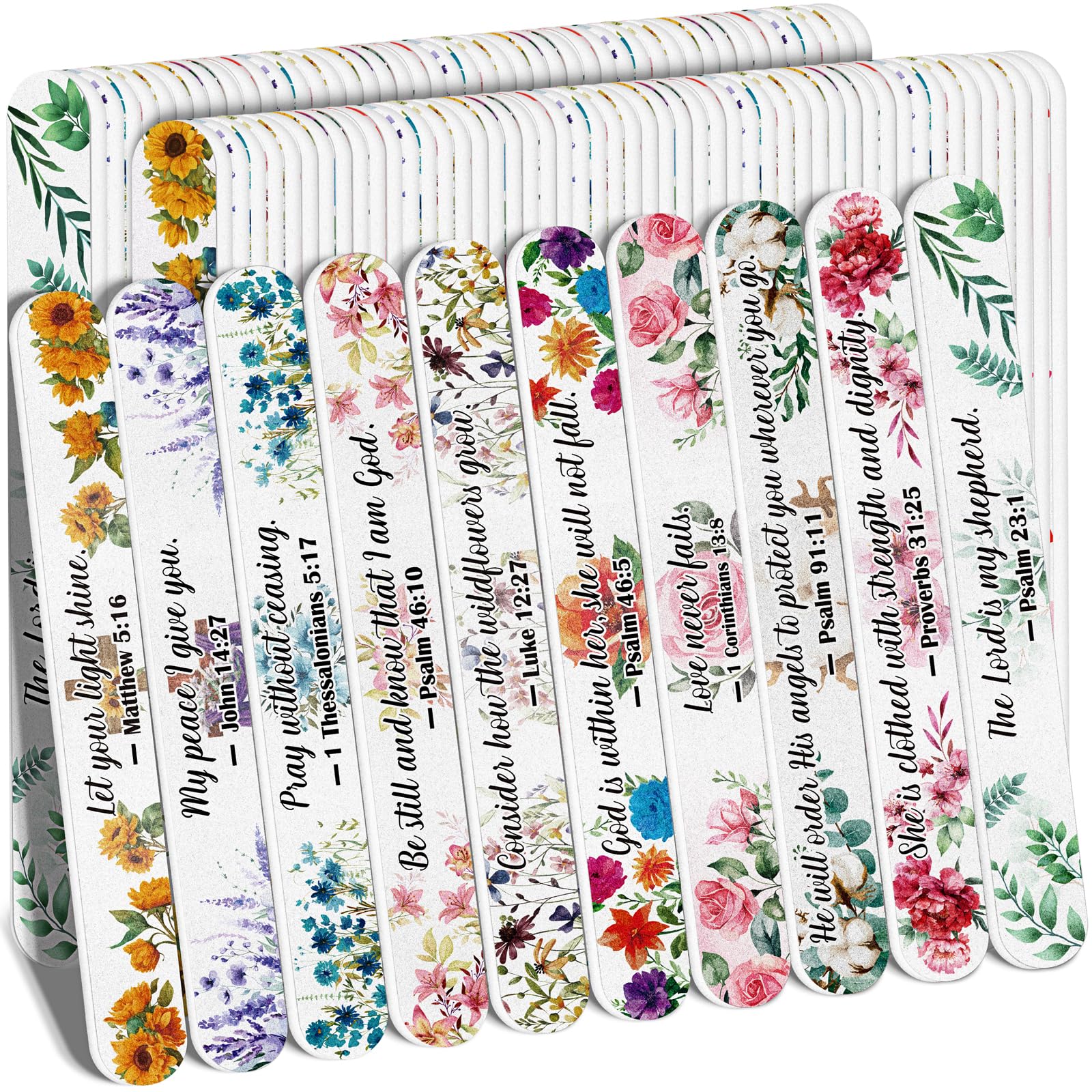 luck sea front packaging showing 52 emery boards and variety benefits gifting