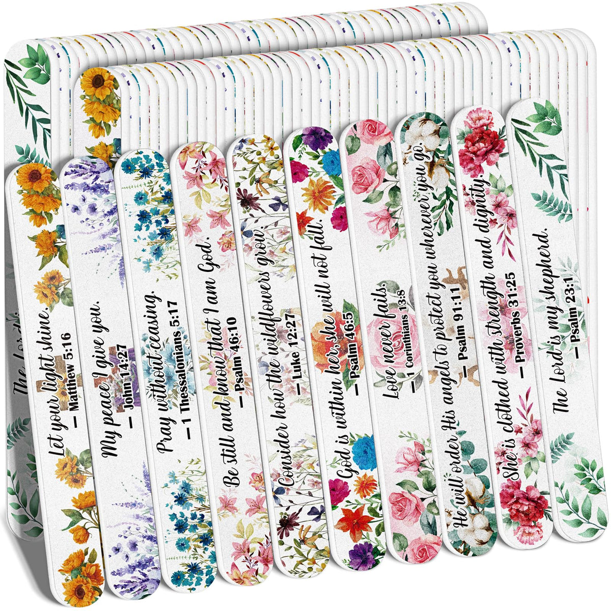 luck sea front packaging showing 52 emery boards and variety benefits gifting