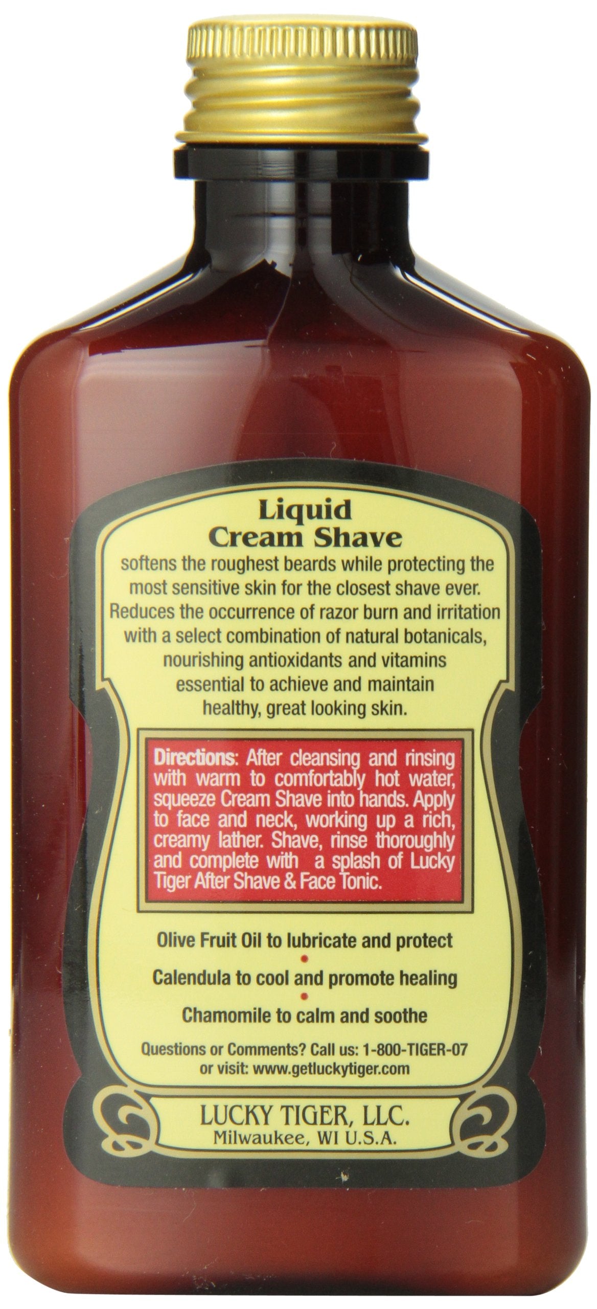 Lucky Tiger being poured into hand forming creamy lather, demonstrating smooth razor glide
