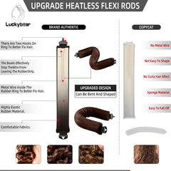 luckybear flexi rod bend and hook detail secures hair without pins for comfortable wear