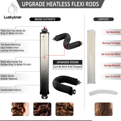 Luckybear flexi rod bent into U-shape showing secure lock and no pins needed