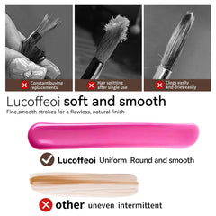 Lucoffeoi bristle close-up showing fine, dense fibers for smooth gel application