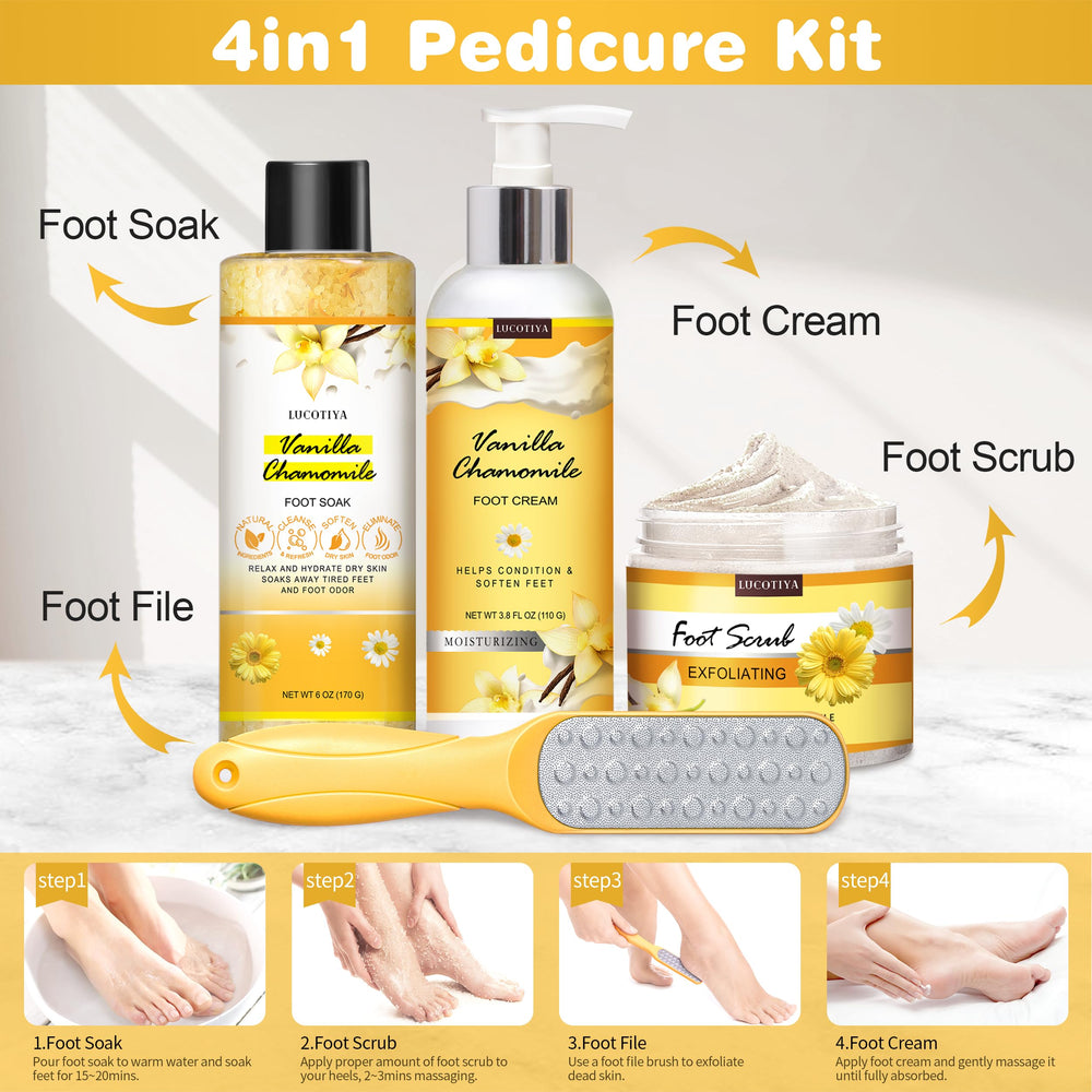 LUCOTIYA kit in use with foot soak creating spa relaxation