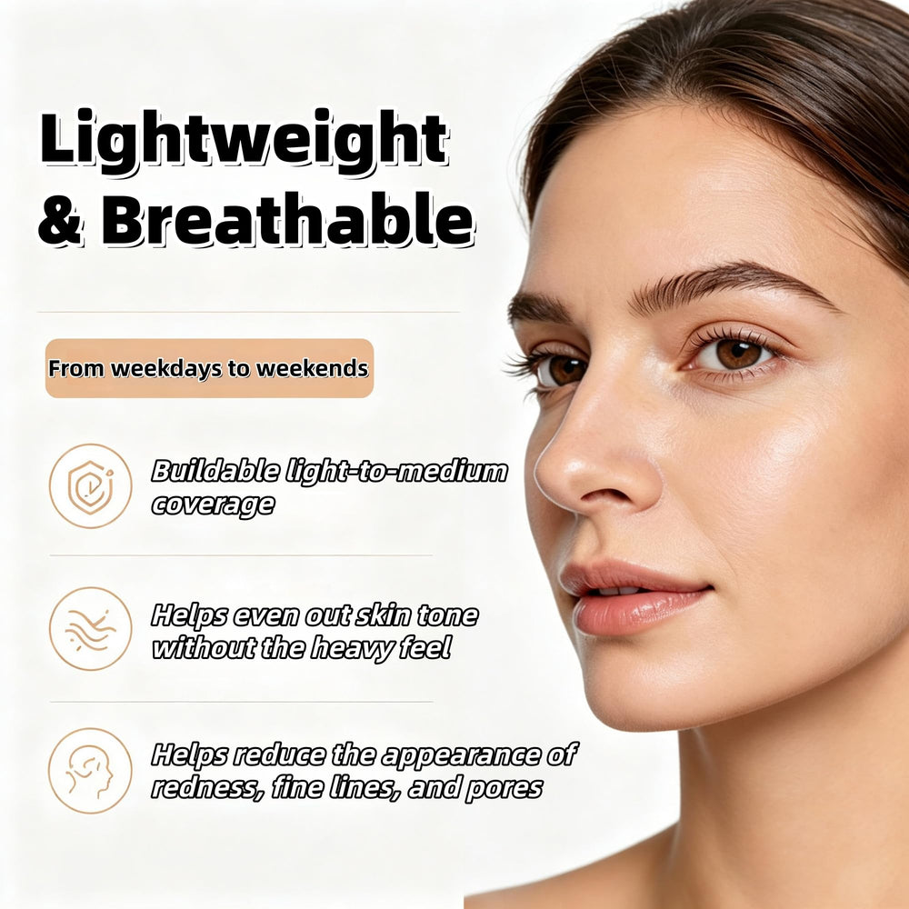 LUEXEEA before and after skin comparison showing natural finish
