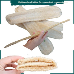 LUFAFY close-up of loofah fibers highlighting gentle exfoliation texture
