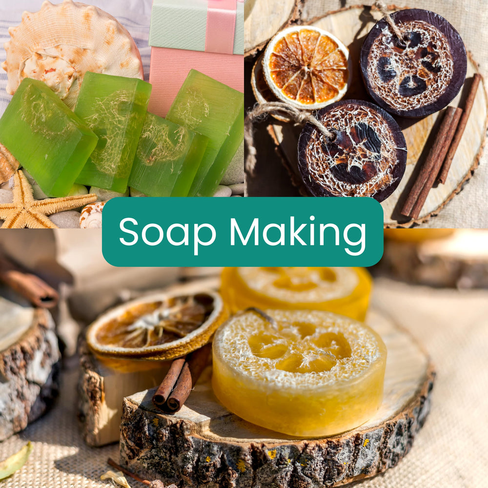 LUFAFY loofah used on dishes showing gentle non-scratch cleaning benefit