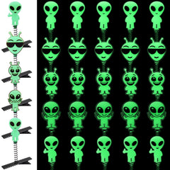 Luinabio front view of 30-piece alien clips showing green glow appeal