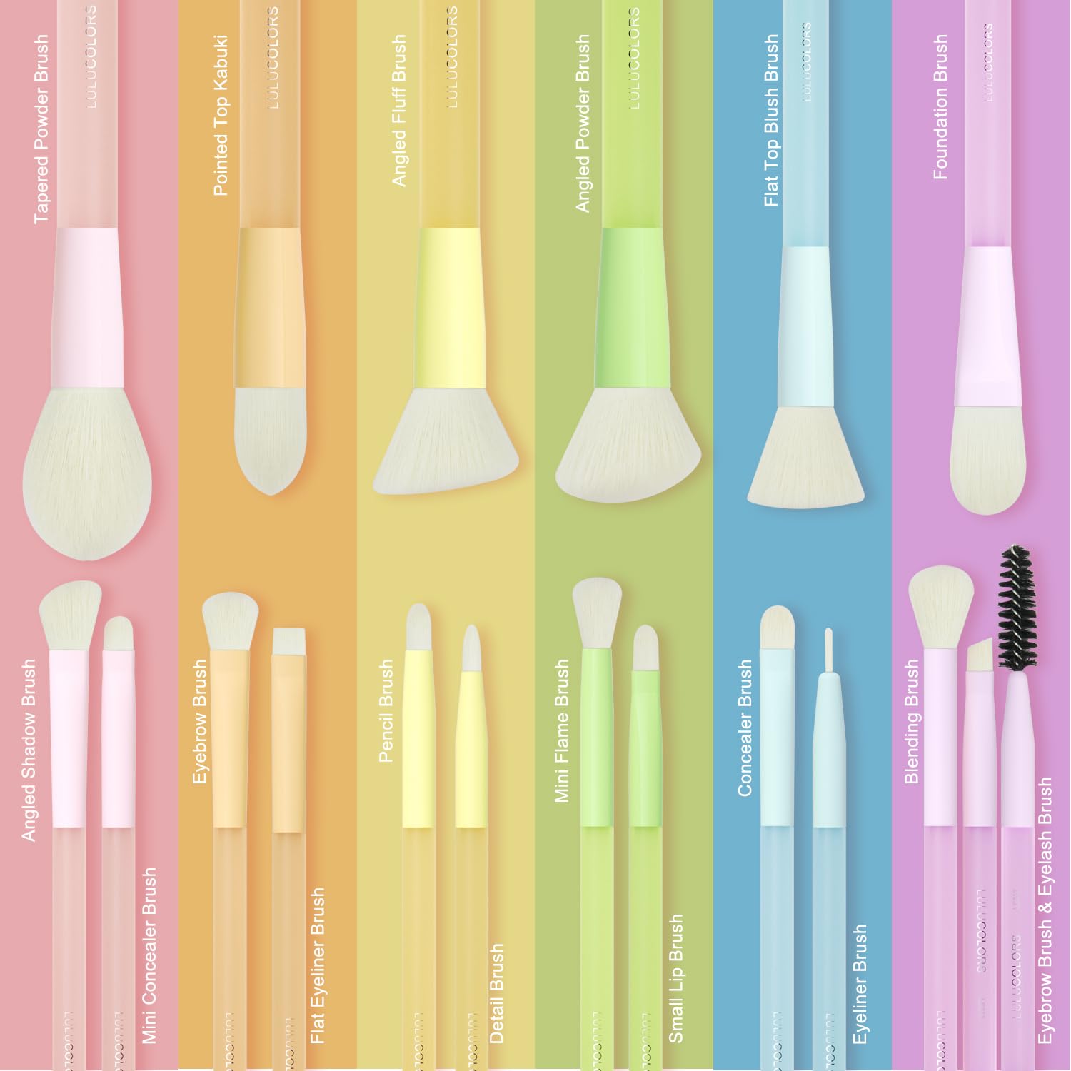 LULUCOLORS brush applying eyeshadow in use to demonstrate smooth, even color payoff
