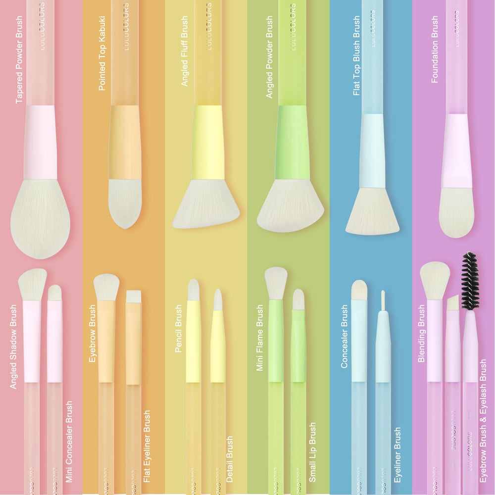 LULUCOLORS brush applying eyeshadow in use to demonstrate smooth, even color payoff