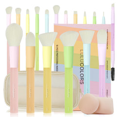 LULUCOLORS full set front packaging showing colorful brushes and bag, gift-ready benefit