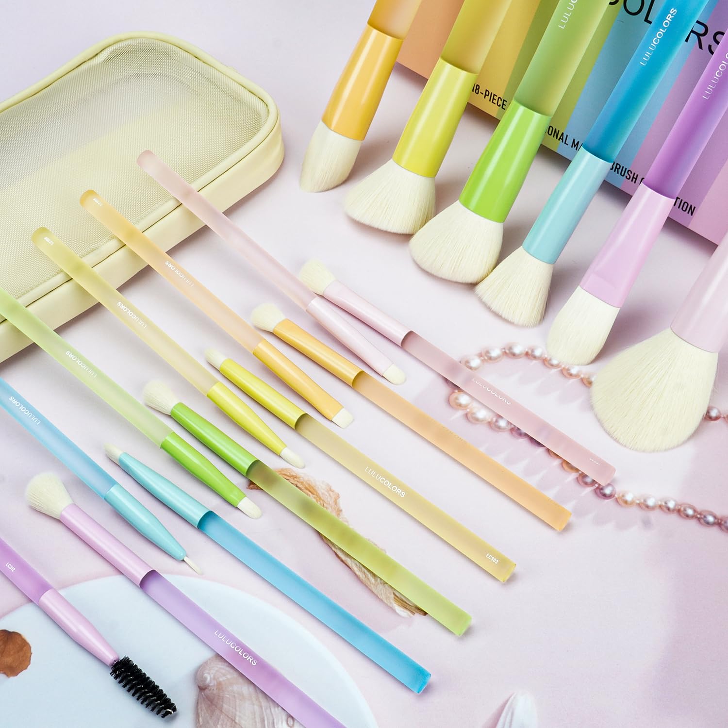 LULUCOLORS travel bag and accessories organized for on-the-go convenience