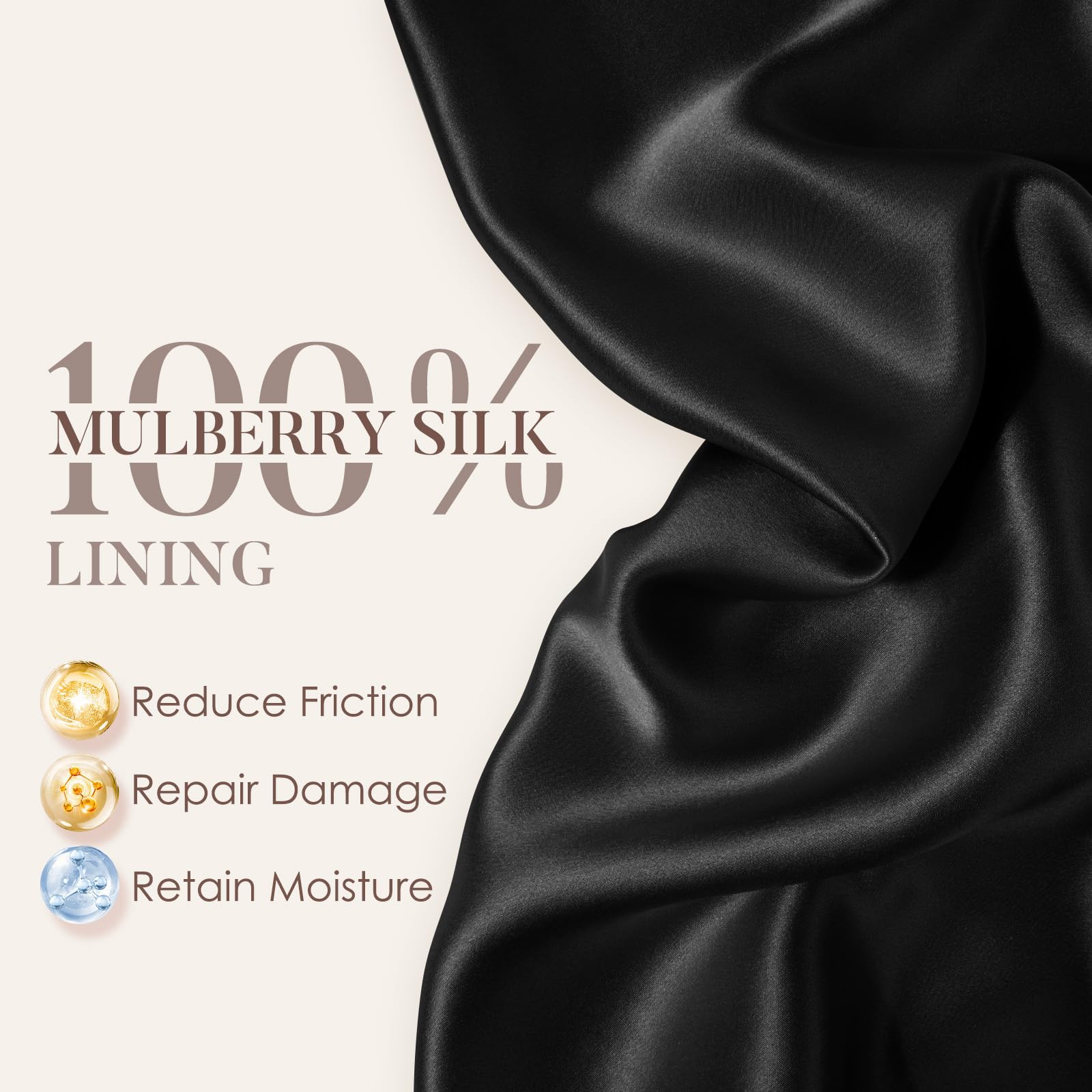 Close-up of LULUSILK silk texture highlighting smooth fibers and reduced friction benefit