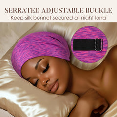 LULUSILK bonnet in use while sleeping preserves hairstyle comfort